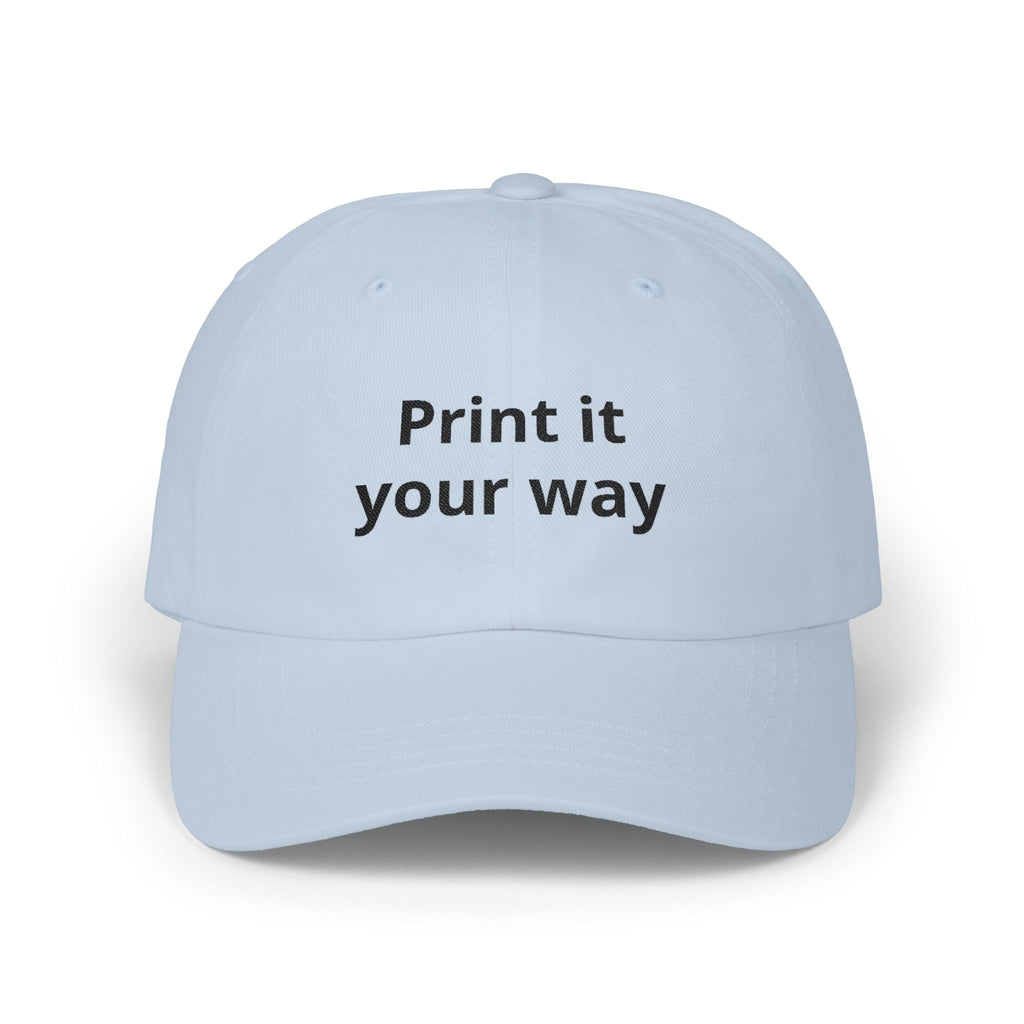 Customizable 'Print It Your Way' Dad Cap – Adjustable White Embroidered Baseball Hat