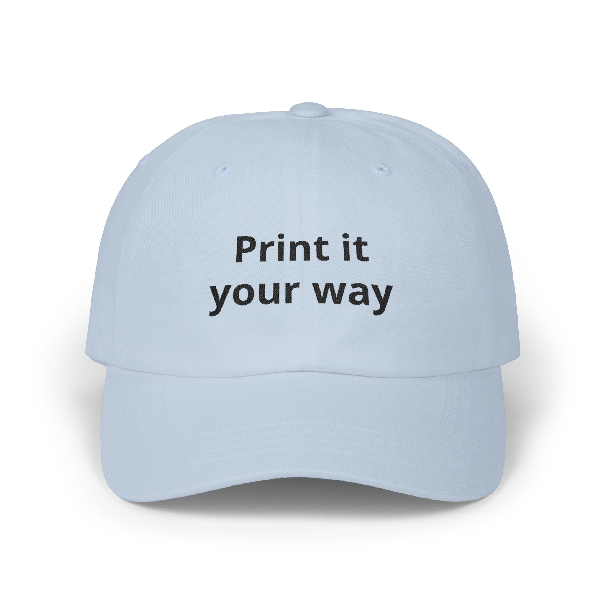 Customizable 'Print It Your Way' Dad Cap – Adjustable White Embroidered Baseball Hat