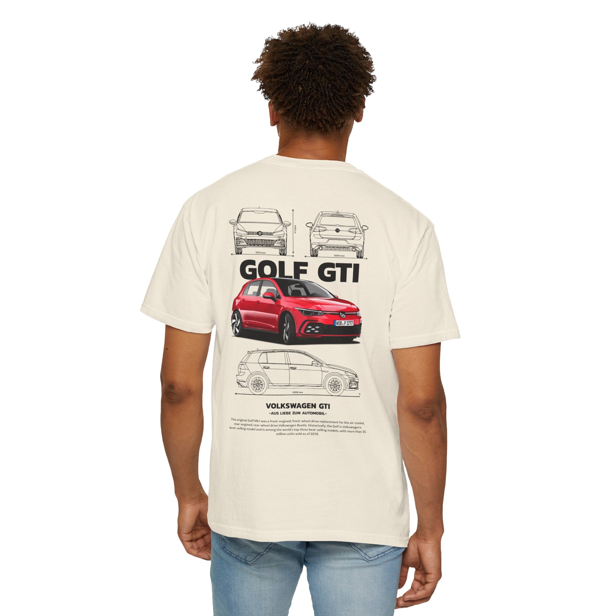 Golf GTI Blueprint T‑Shirt — Volkswagen GTI Car Diagram Tee