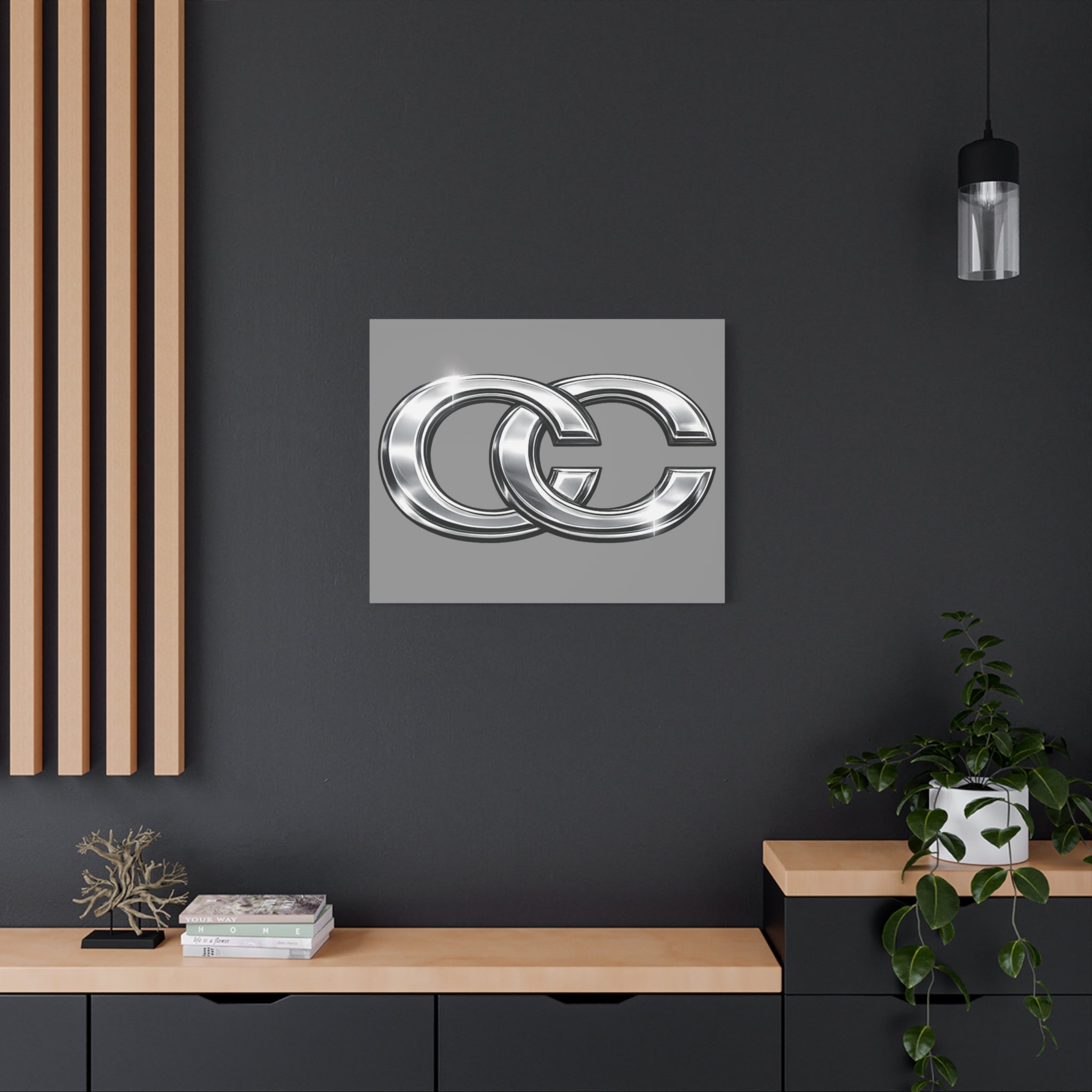 Tableaux sur toile pour l'automobile – Logo chromé mat | Décoration de voiture JDM