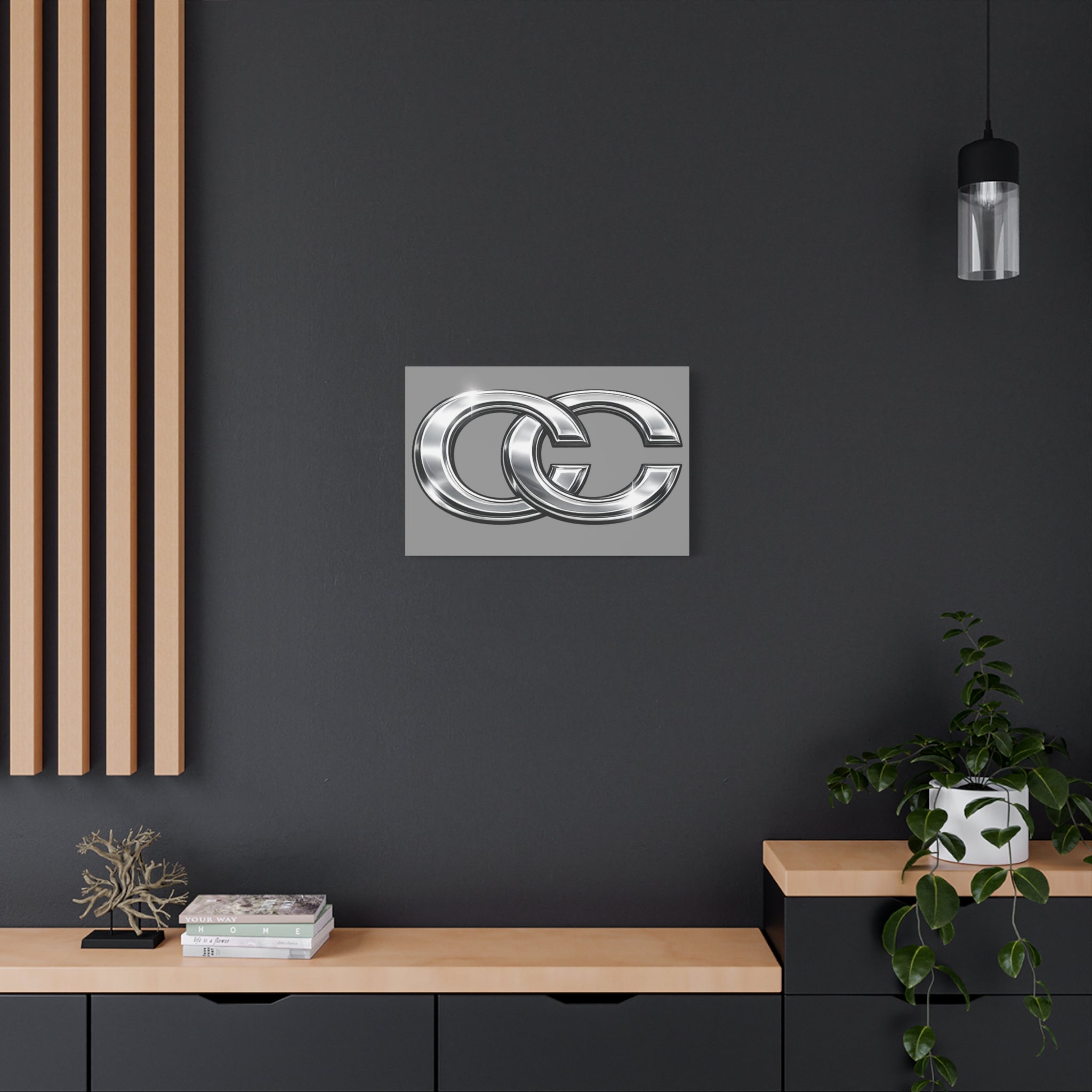 Tableaux sur toile pour l'automobile – Logo chromé mat | Décoration de voiture JDM