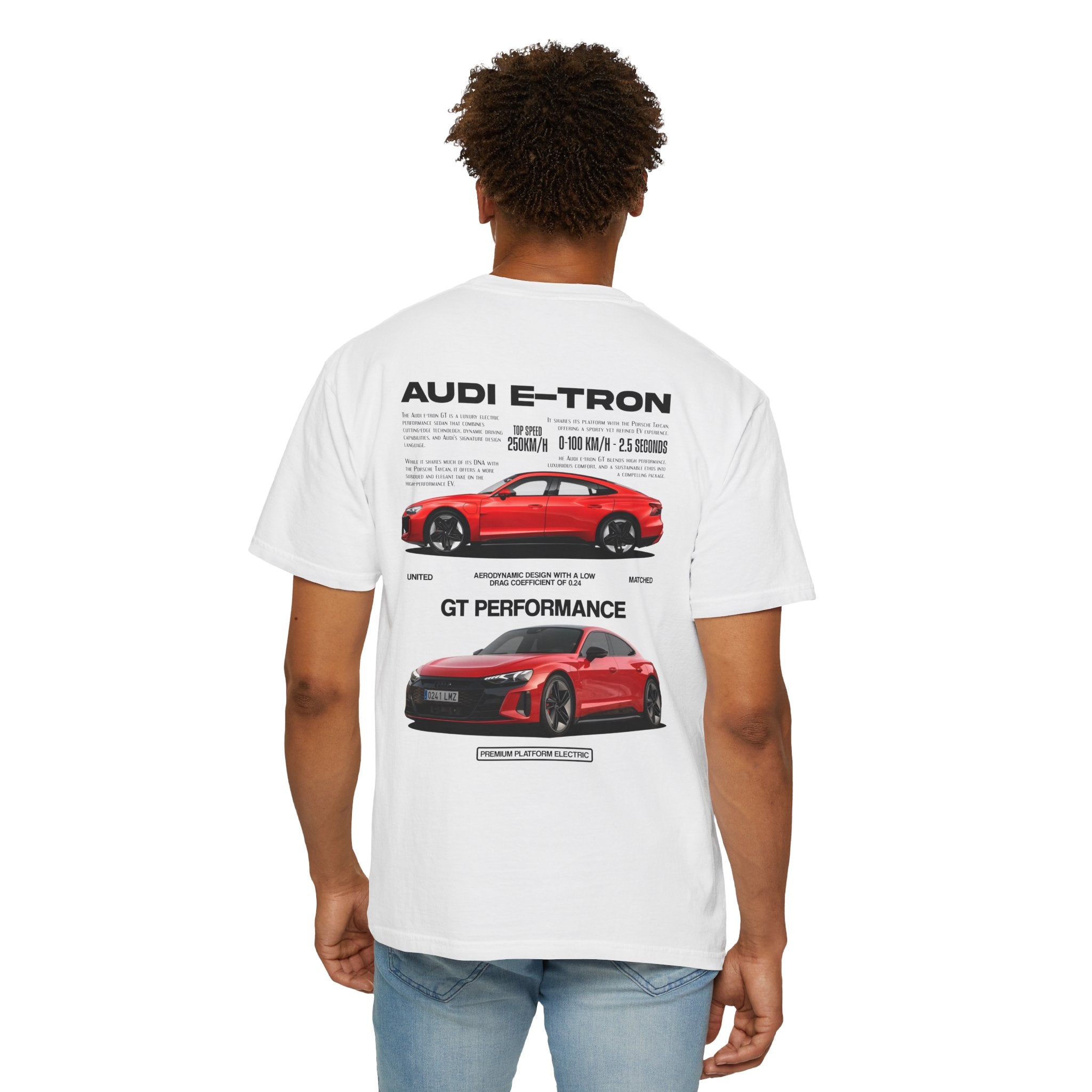 Audi E‑Tron GT Performance T-Shirt — Red Sports Car Graphic Tee