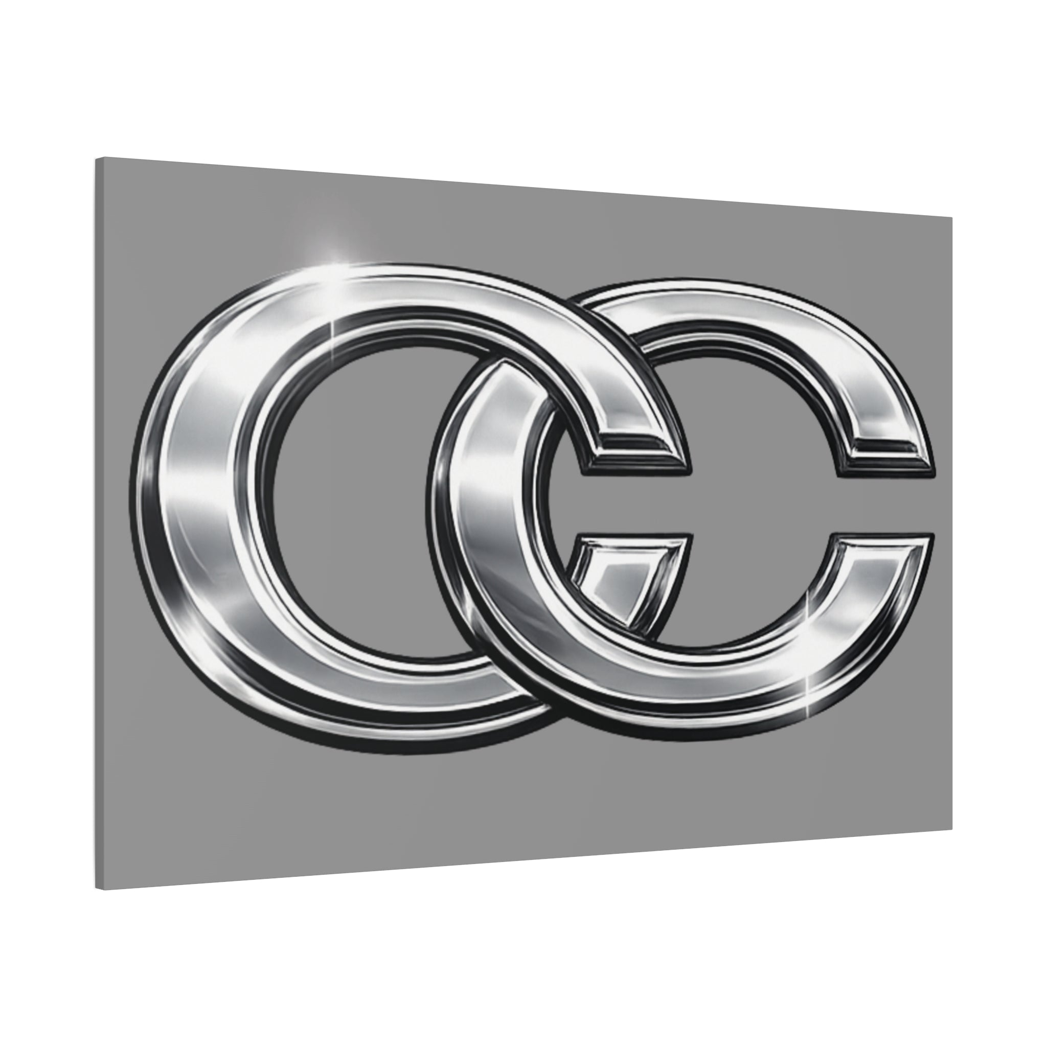 Tableaux sur toile pour l'automobile – Logo chromé mat | Décoration de voiture JDM