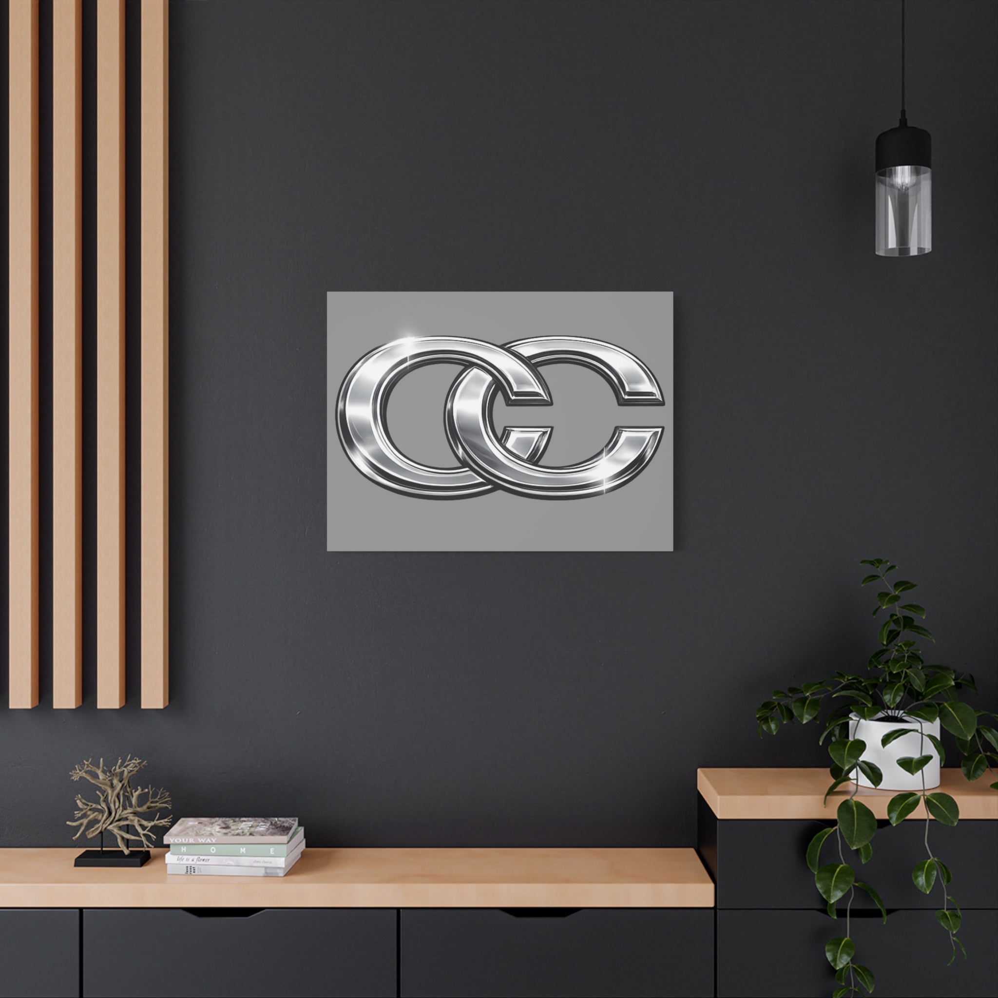 Tableaux sur toile pour l'automobile – Logo chromé mat | Décoration de voiture JDM