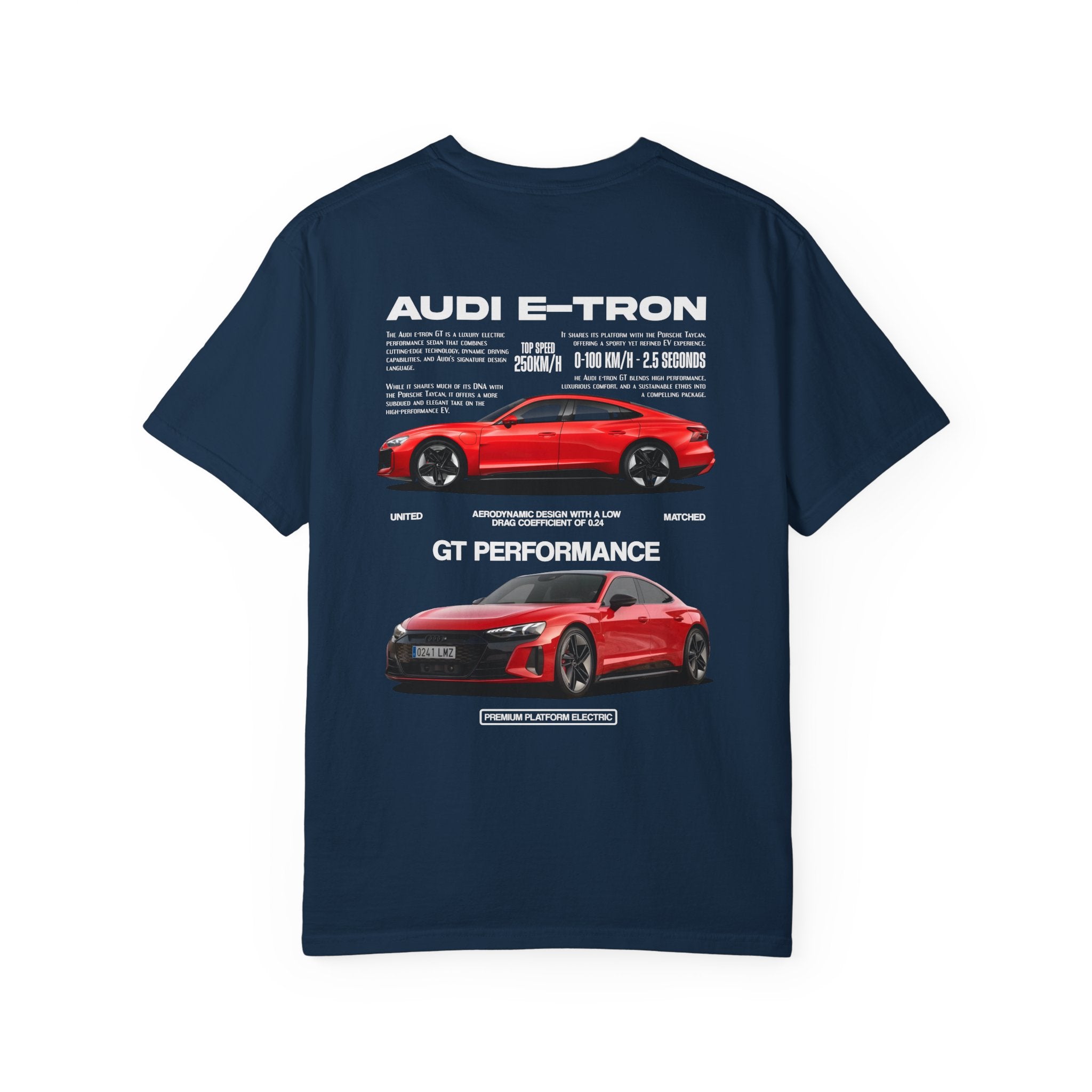 Audi E‑Tron GT Performance T-Shirt — Red Sports Car Graphic Tee