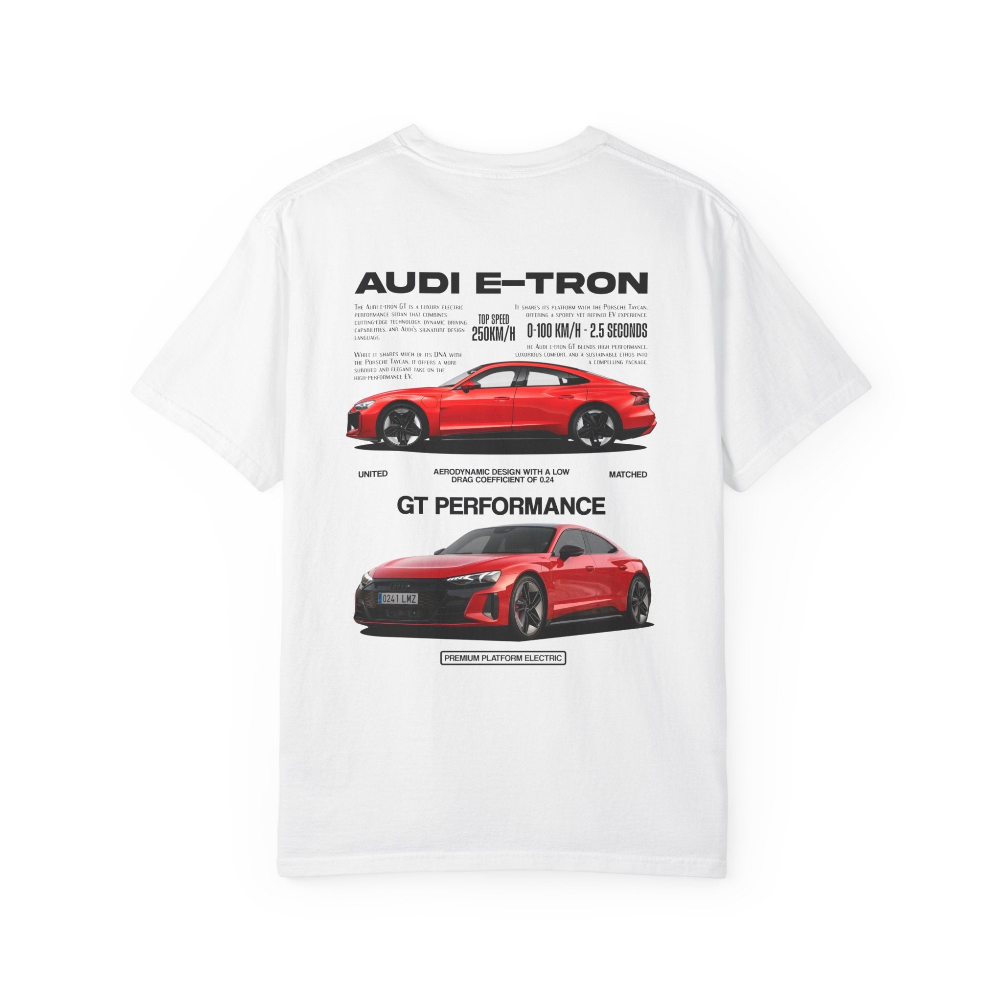 Audi E‑Tron GT Performance T-Shirt — Red Sports Car Graphic Tee