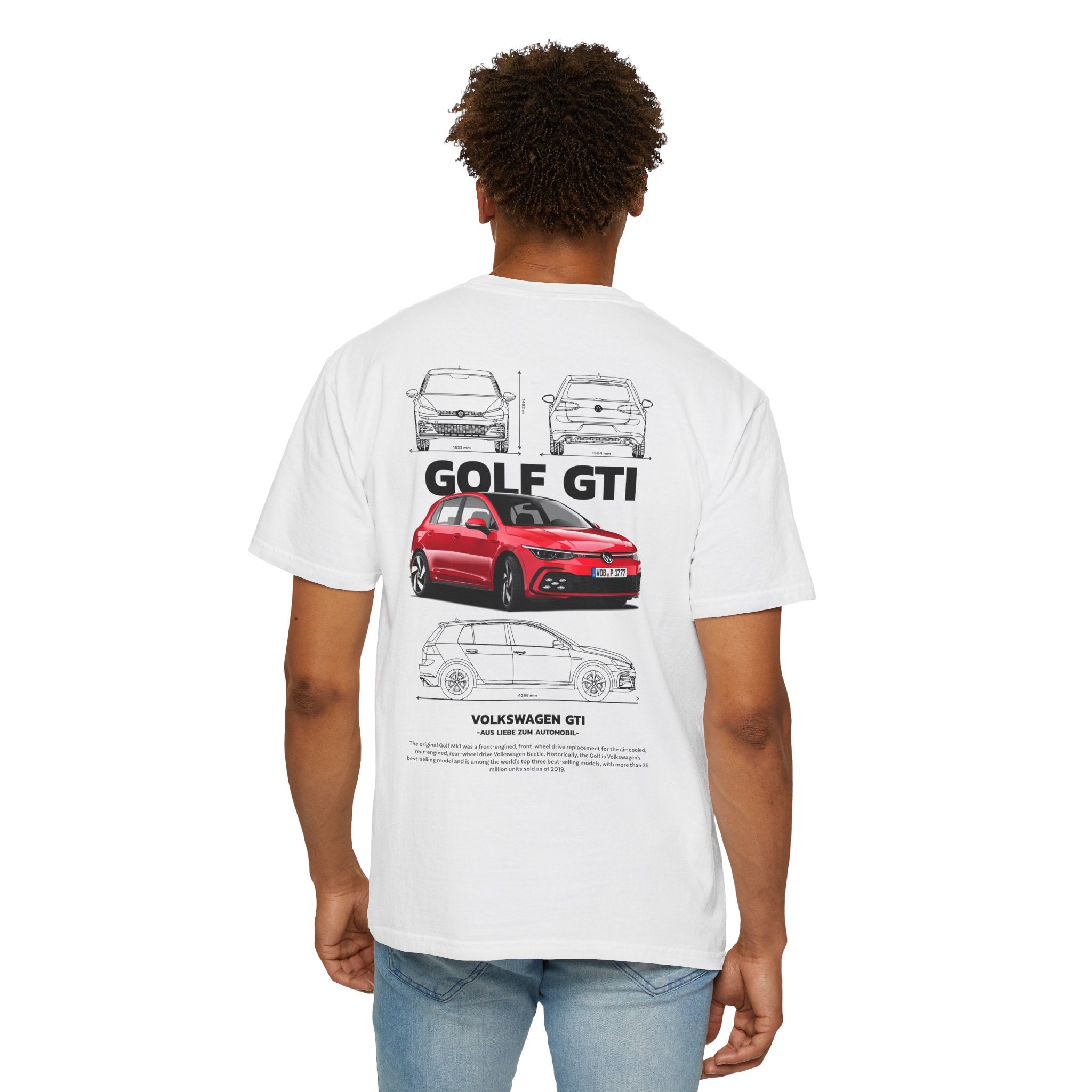 Golf GTI Blueprint T‑Shirt — Volkswagen GTI Car Diagram Tee