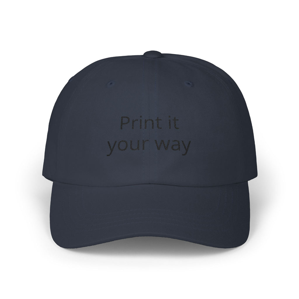 Customizable 'Print It Your Way' Dad Cap – Adjustable White Embroidered Baseball Hat