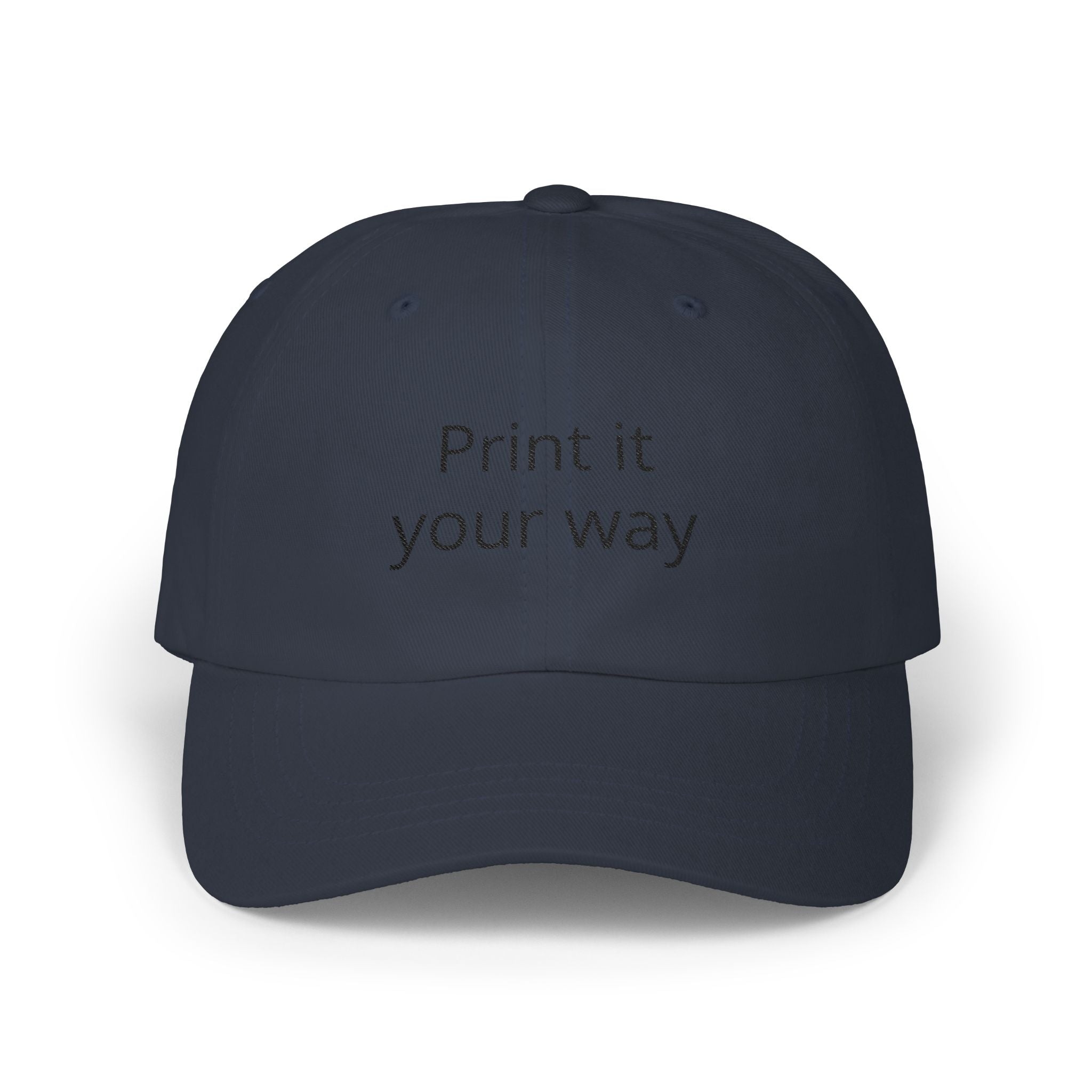 Customizable 'Print It Your Way' Dad Cap – Adjustable White Embroidered Baseball Hat
