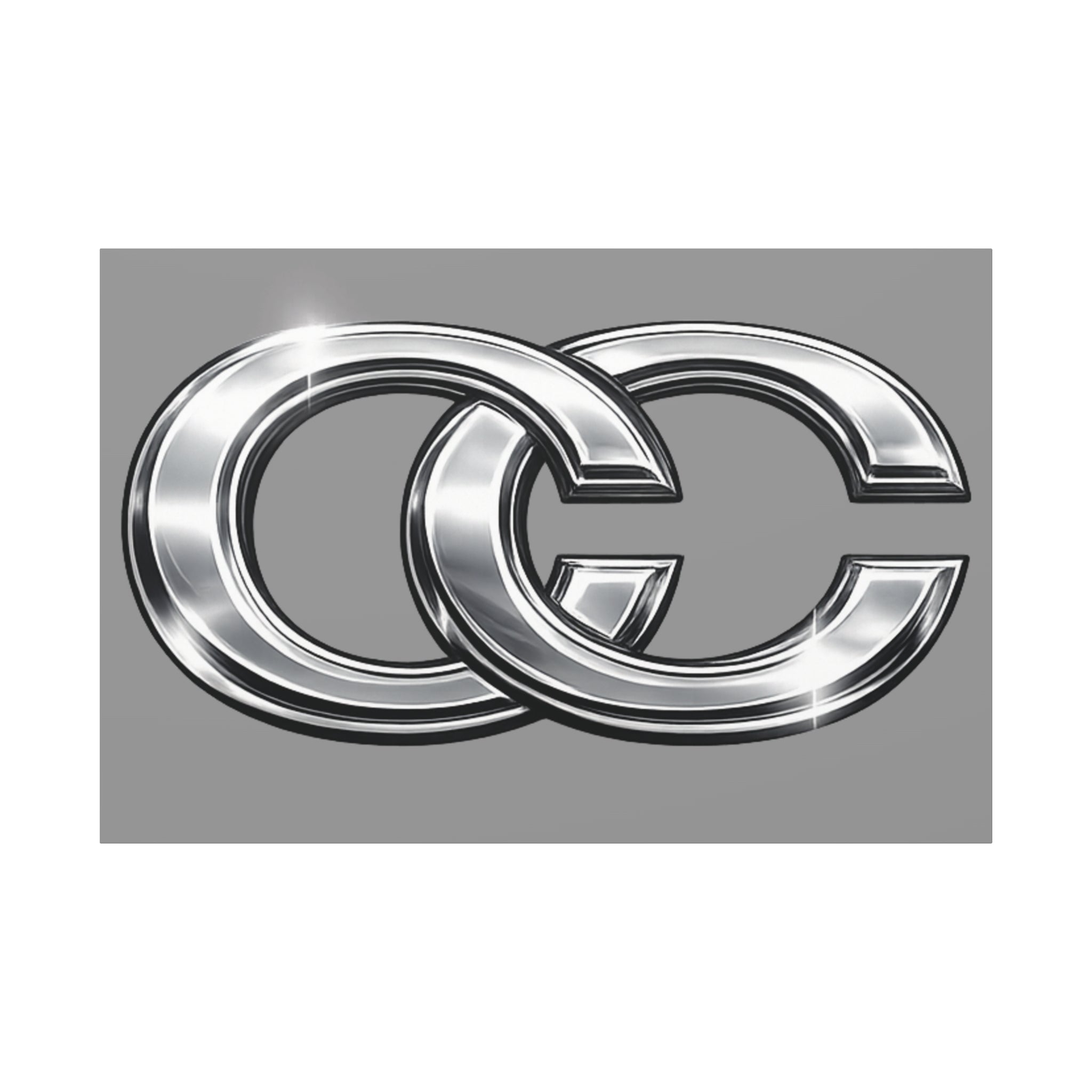 Tableaux sur toile pour l'automobile – Logo chromé mat | Décoration de voiture JDM