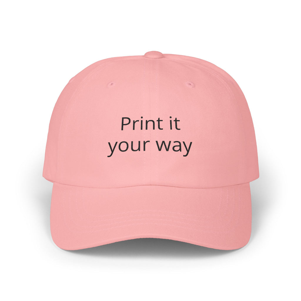 Customizable 'Print It Your Way' Dad Cap – Adjustable White Embroidered Baseball Hat