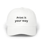 Customizable 'Print It Your Way' Dad Cap – Adjustable White Embroidered Baseball Hat