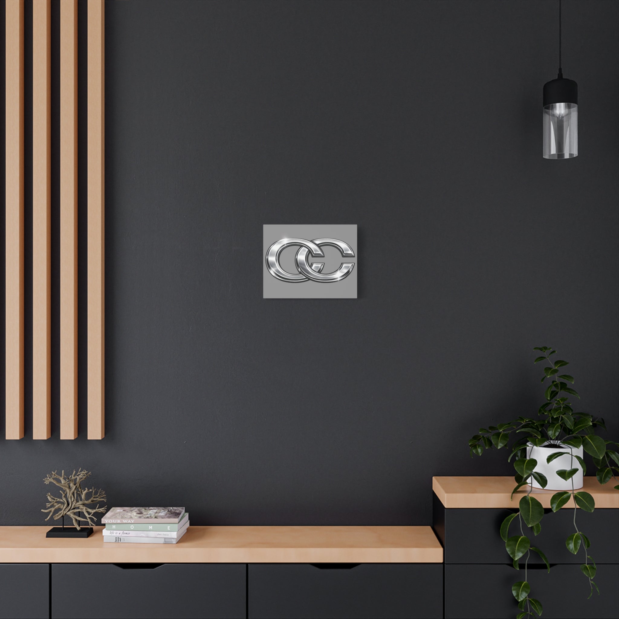 Tableaux sur toile pour l'automobile – Logo chromé mat | Décoration de voiture JDM