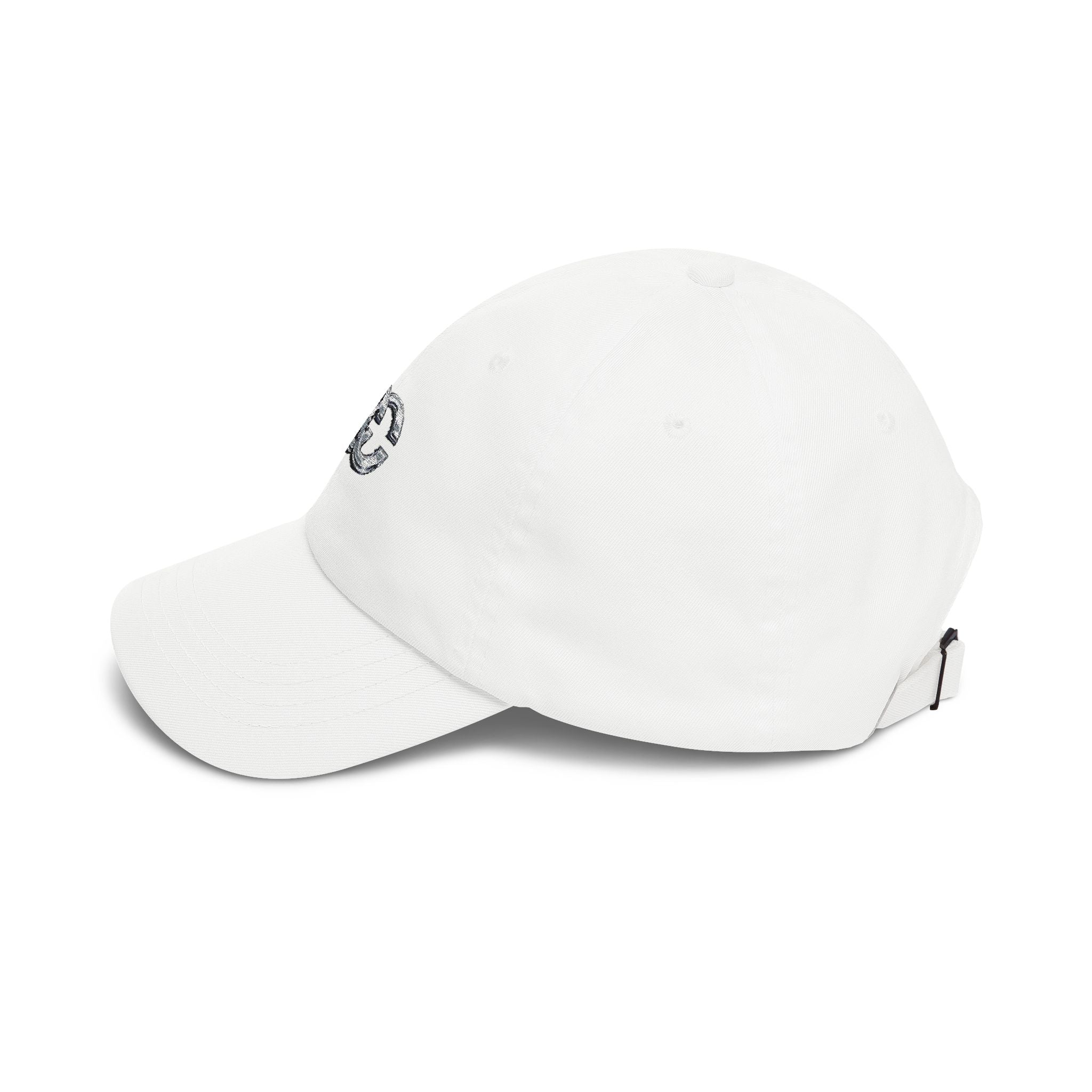 Embroidered Interlocking Rings Dad Cap — Classic White Casual Baseball Hat